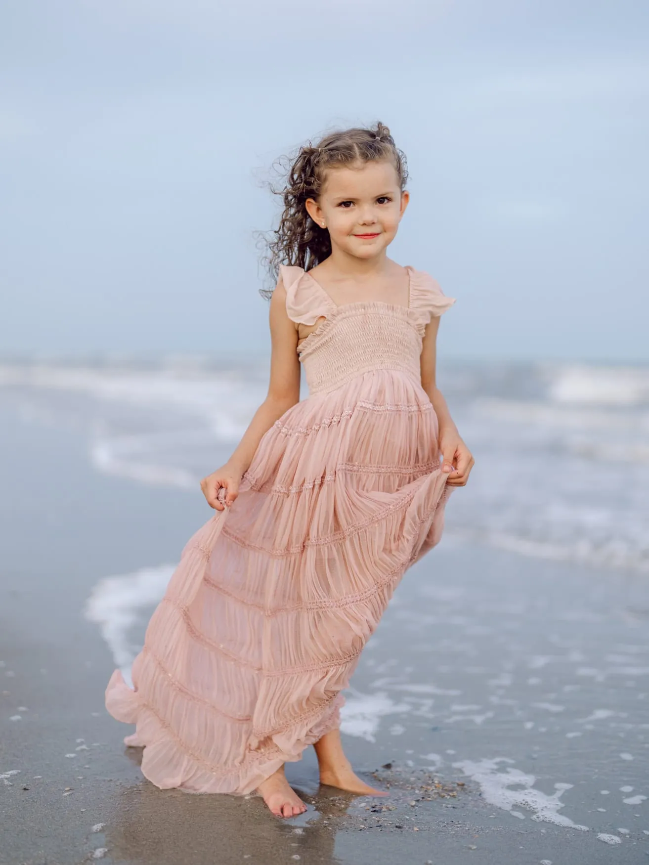 Relaxed beach portrait during a family vacation