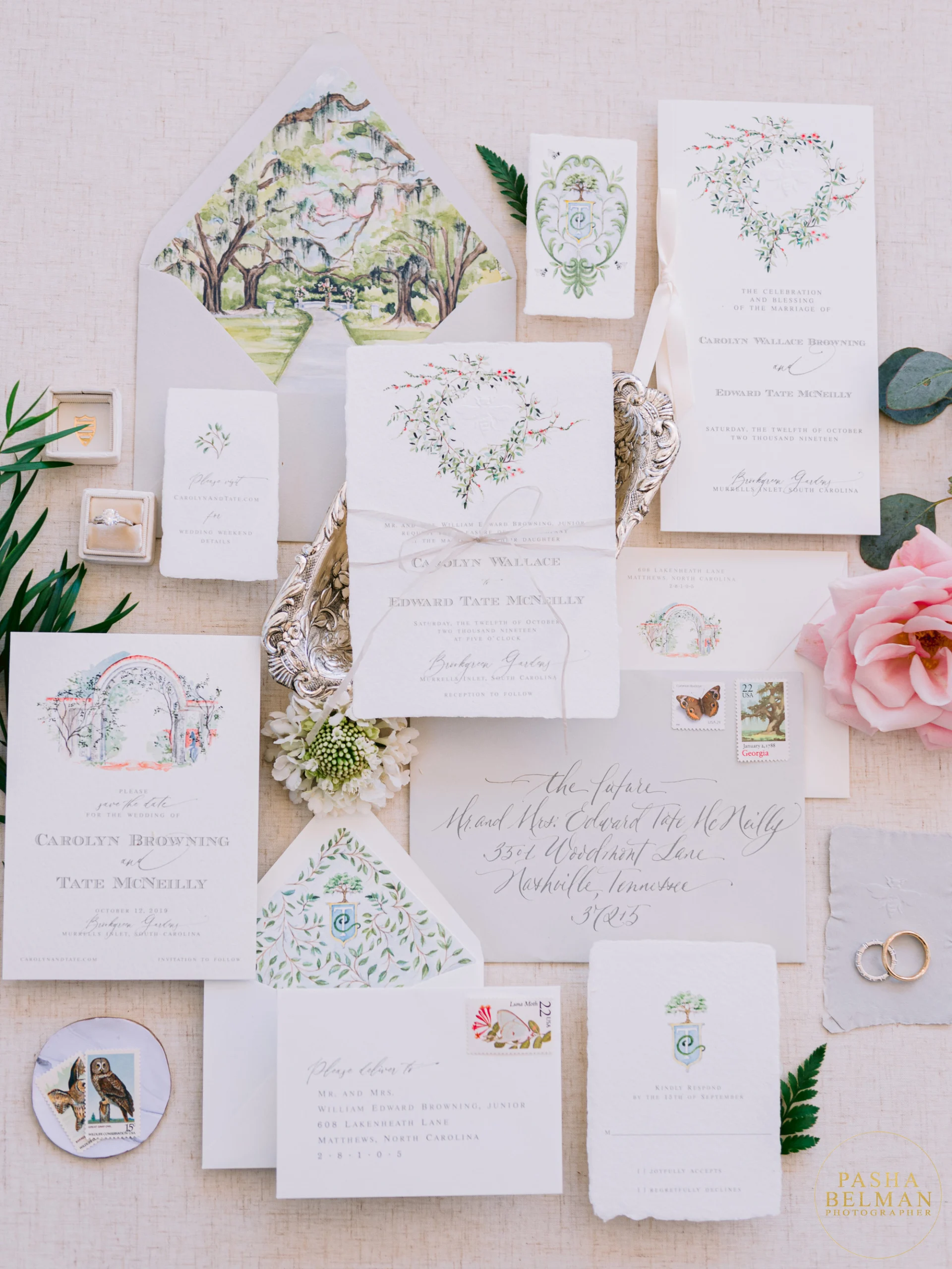 Wedding invitation suite and details, Myrtle Beach wedding