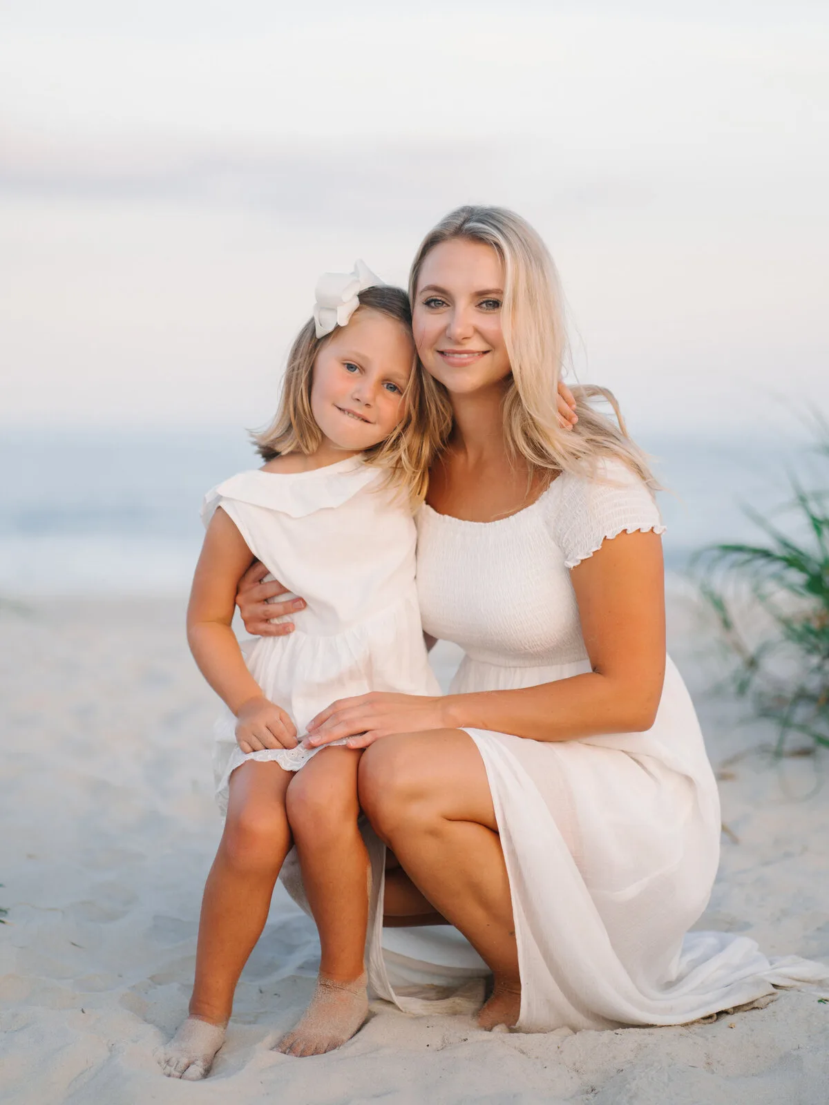Mother and daughter portrait on the beach in Pawleys Island